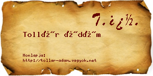 Tollár Ádám névjegykártya
